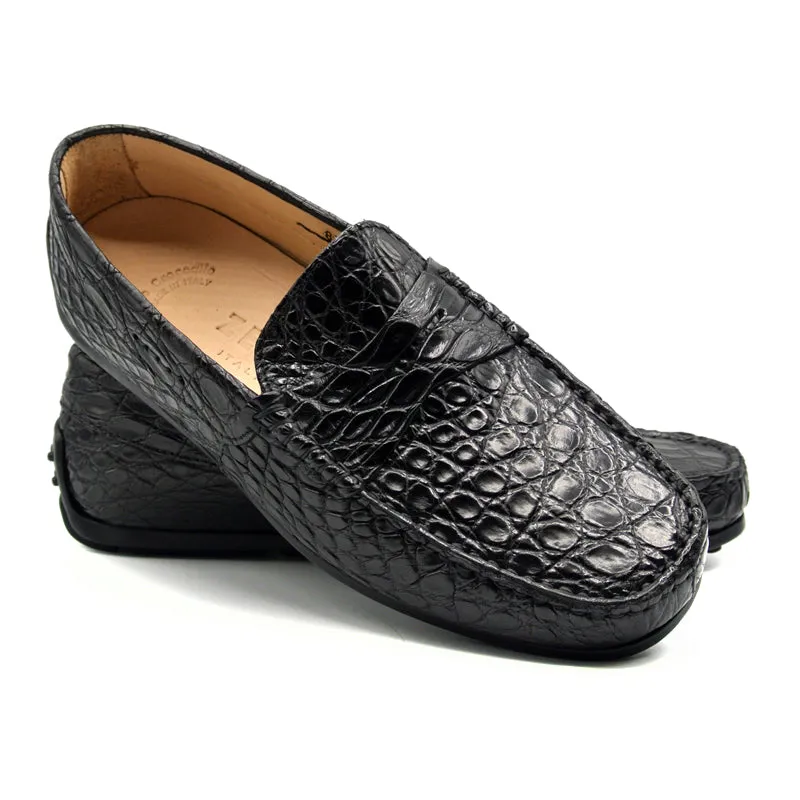 31-103-BKM MONZA Crocodile Driver, Black