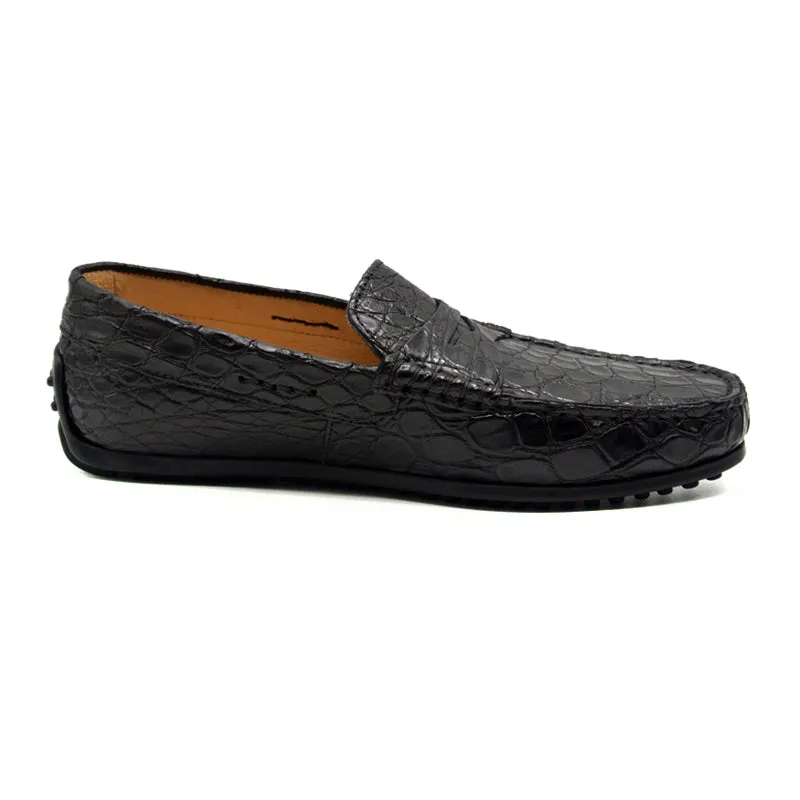 31-103-BKM MONZA Crocodile Driver, Black