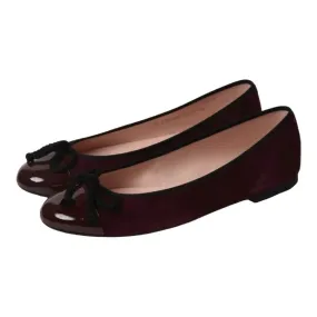 38704 - Bordo Suede Flats for Teen/Women by Pretty Ballerinas