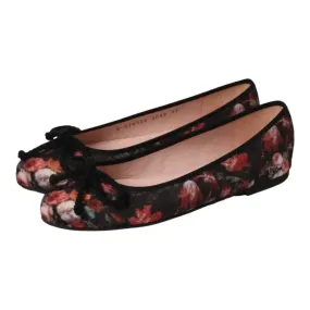 38707 - Floral Velvet Flats for Teen/Women by Pretty Ballerinas