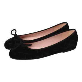 43847 - Black Velvet Flats for Teen/Women by Pretty Ballerinas