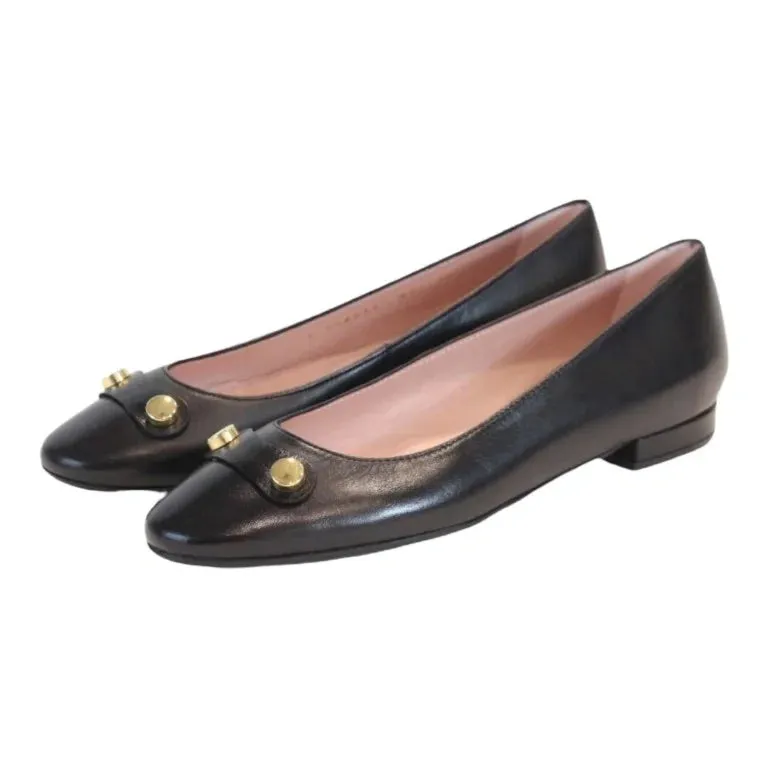 43877 - Black Soft Leather Flats for Teen/Women by Pretty Ballerinas