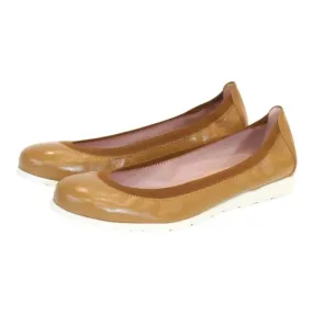 46607 - Tan Soft Leather Flats for Teen/Women by Pretty Ballerinas