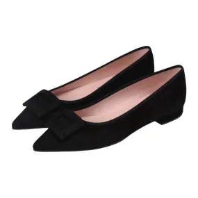 48579 - Black Velvet Flats for Teen/Women by Pretty Ballerinas