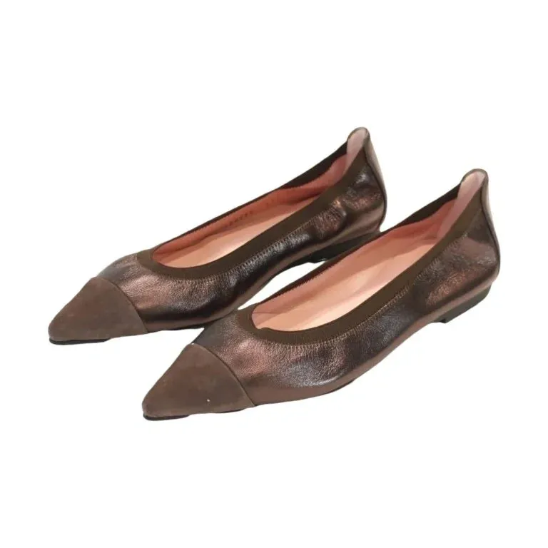 49166 - Brown Soft Leather Flats for Teen/Women by Pretty Ballerinas