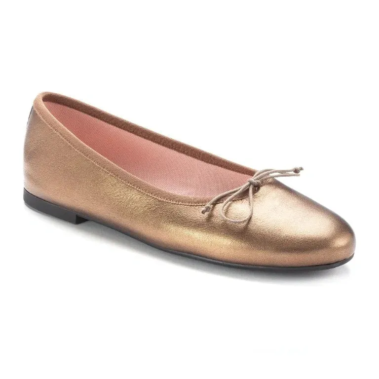 49788 - Rust Soft Leather Flats for Teen/Women by Pretty Ballerinas