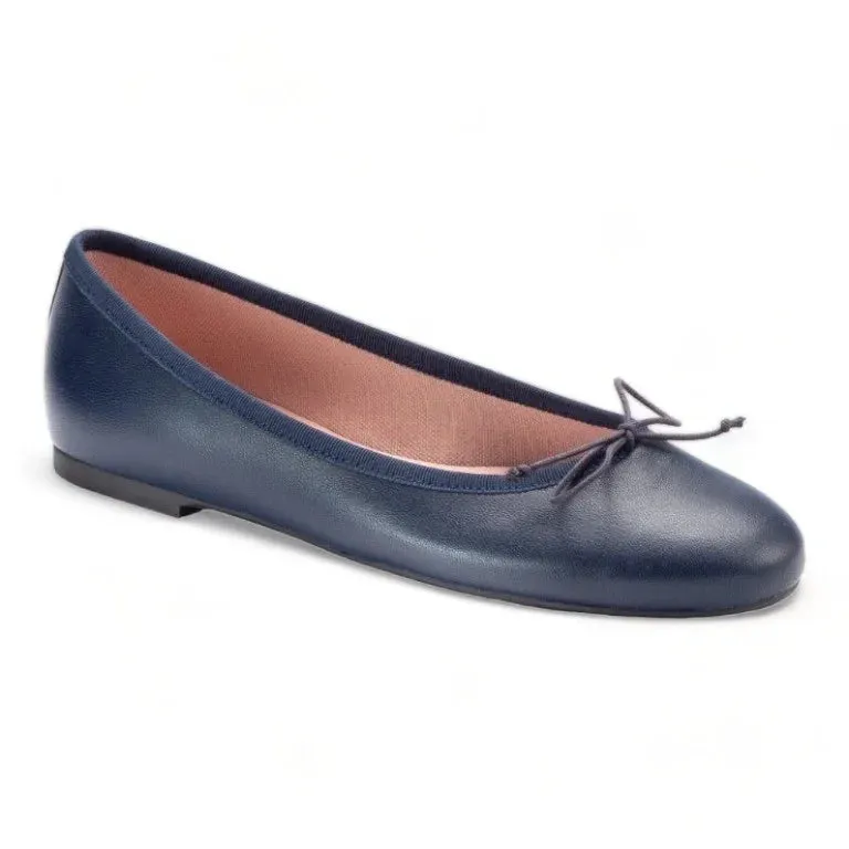 49909 - Navy Soft Leather Flats for Teen/Women by Pretty Ballerinas