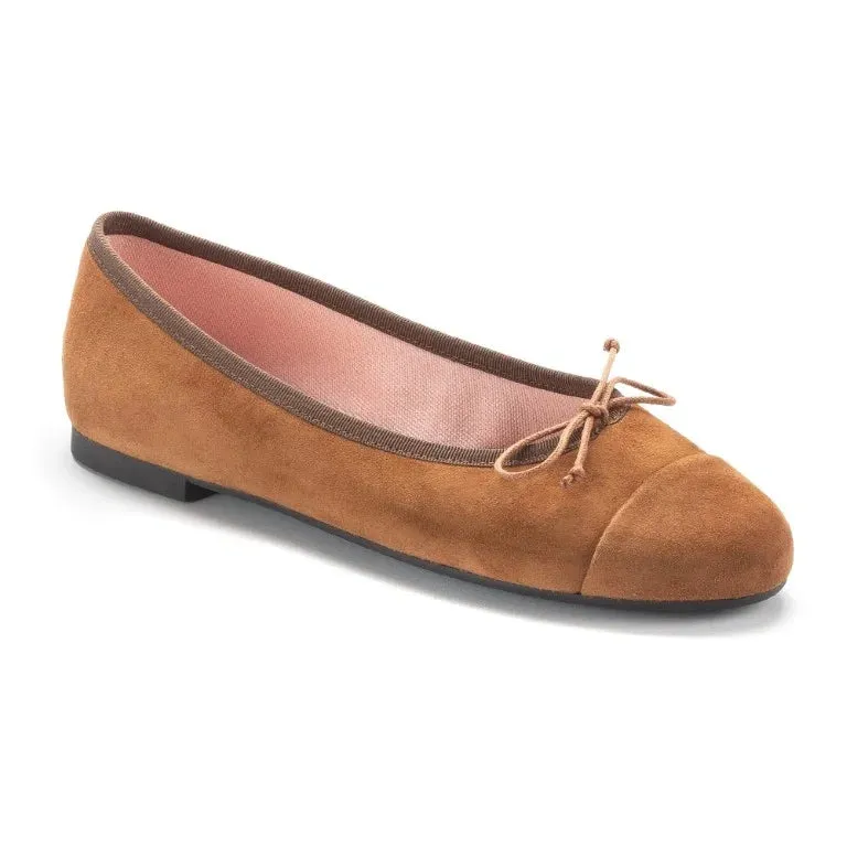 50320 - Rust Suede Flats for Teen/Women by Pretty Ballerinas