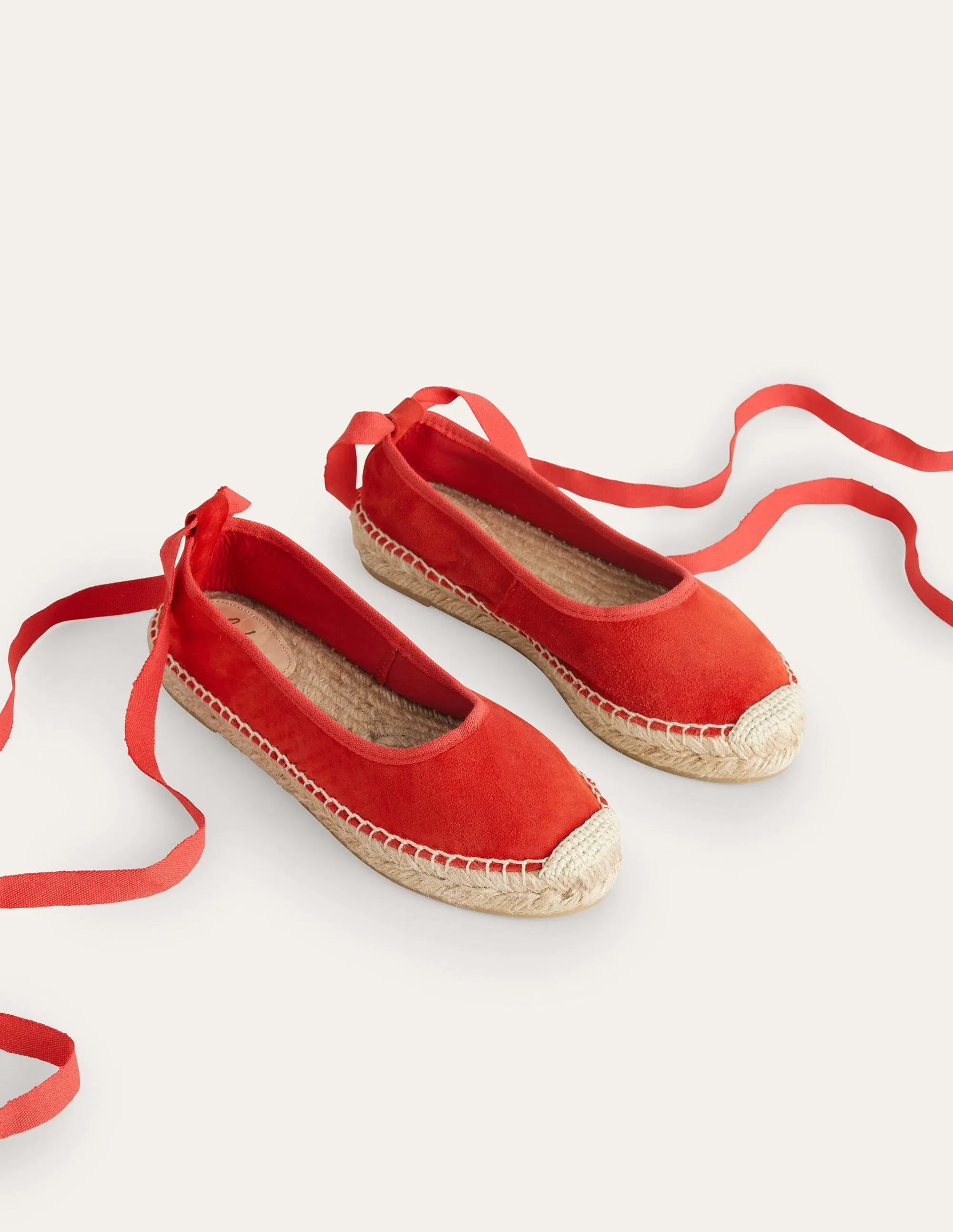 Ankle Tie Espadrilles-Vermillion