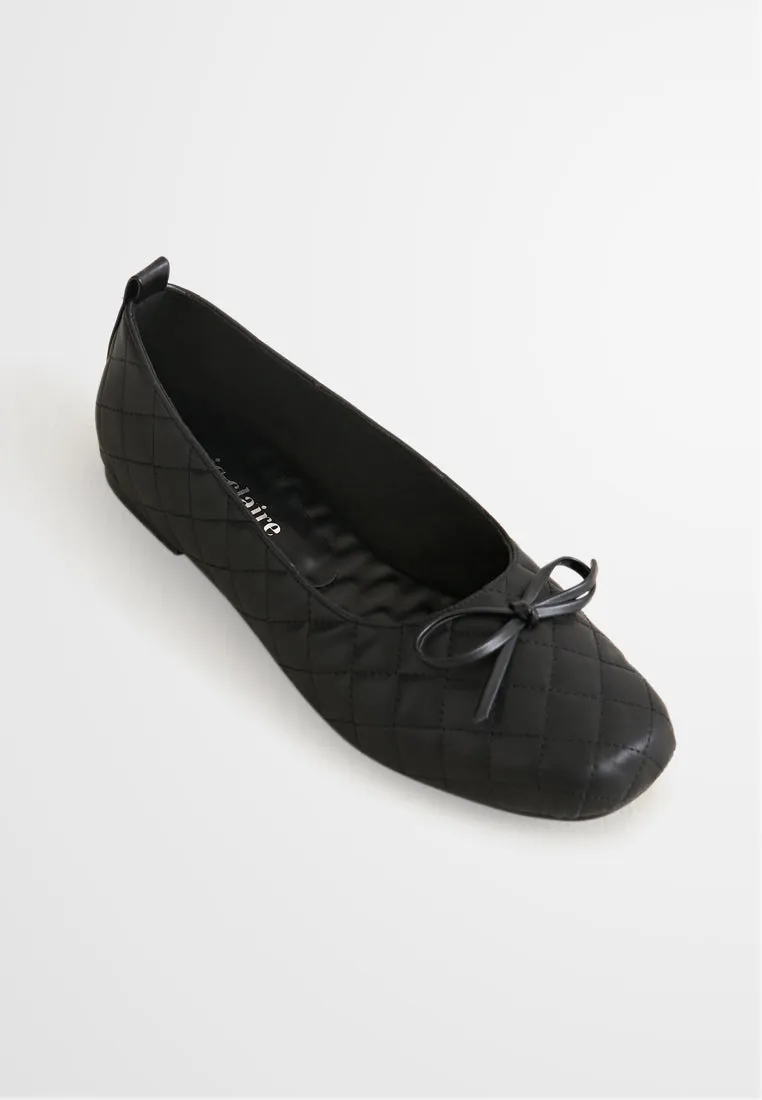 Belinda Ribbon Quilted Ballerina Flats