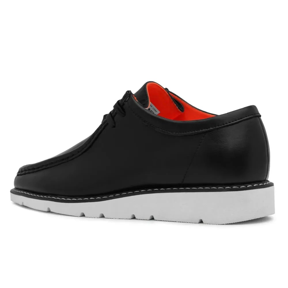 Black Men's Lace-Up Shoes TAYNO Leather Moc Toe Oxford Casual Sneaker the Haulover