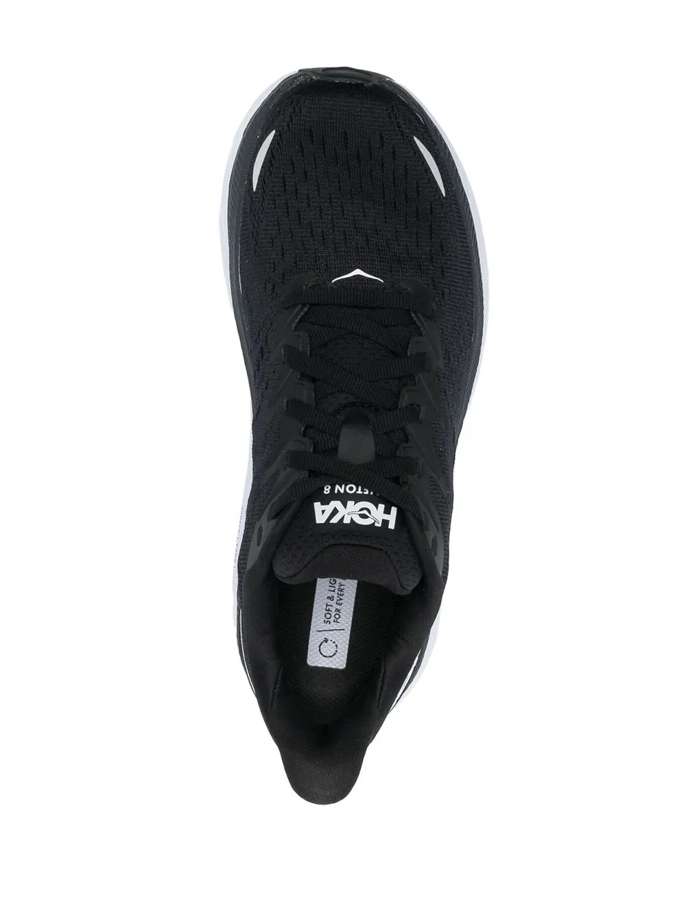 Black/White Clifton 8 running sneakers