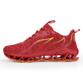 Breathable Flame Red Running Sneakers