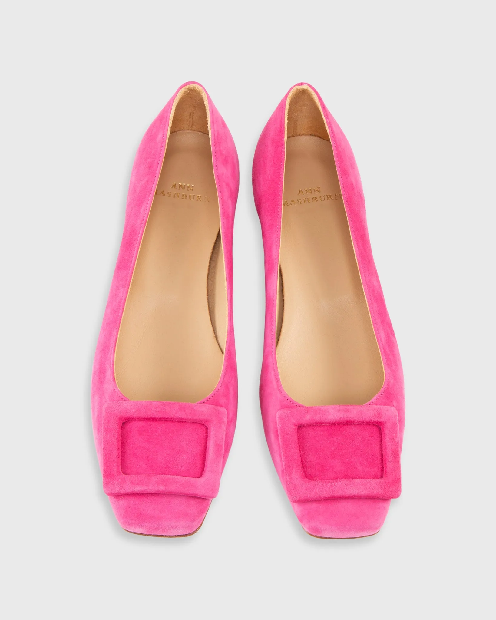 Buckle Shoe in Pretty Pink Suede