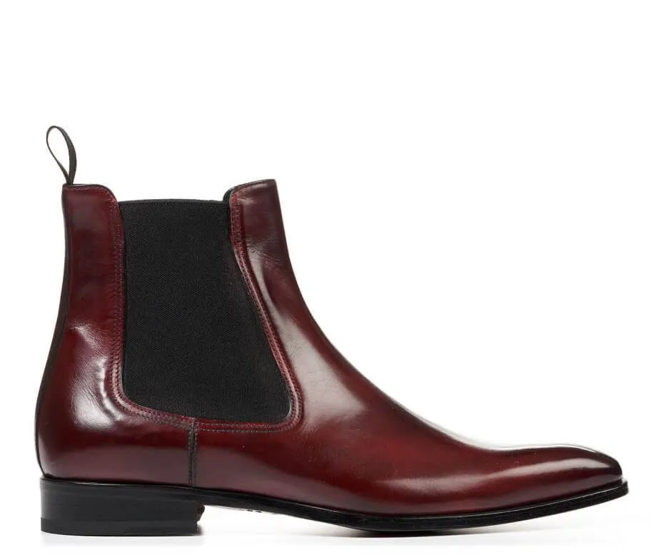 Elegant Handmade Men's Burgundy Leather Chelsea Boots, Men Ankle Boots, Men Fashion Boots