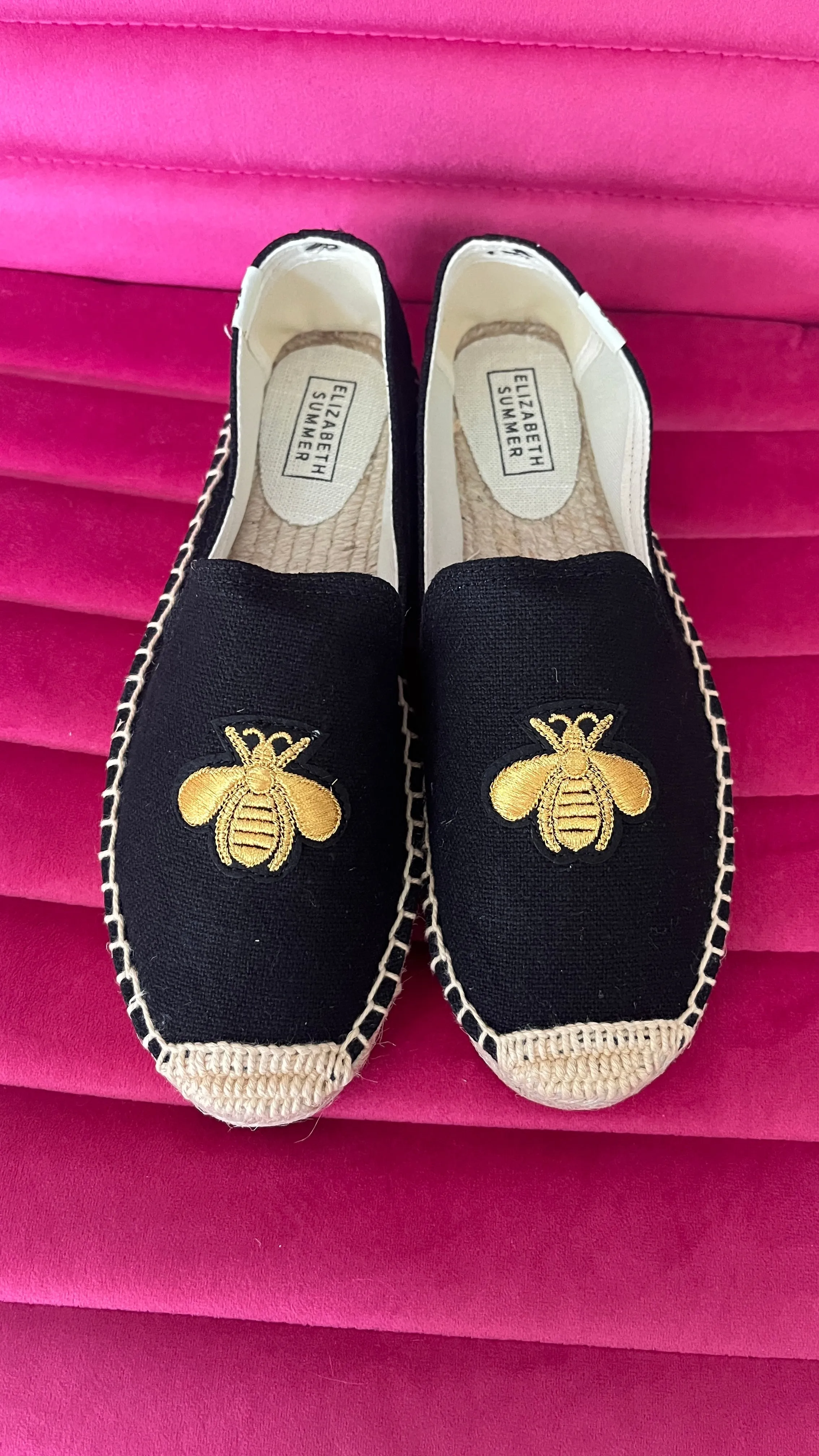 Espadrilles - Black with Bees