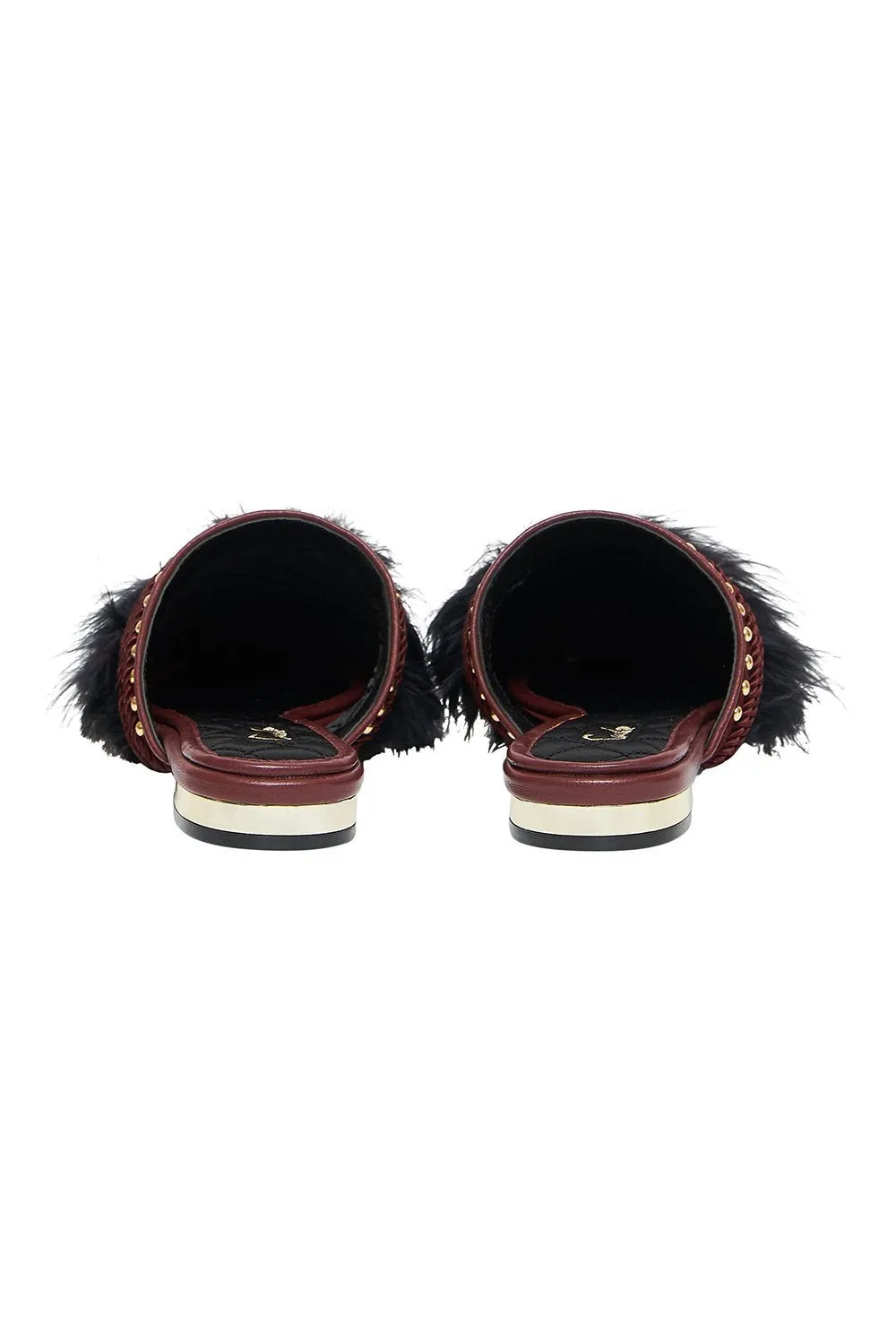 FEATHER SLIPPER BURGUNDY