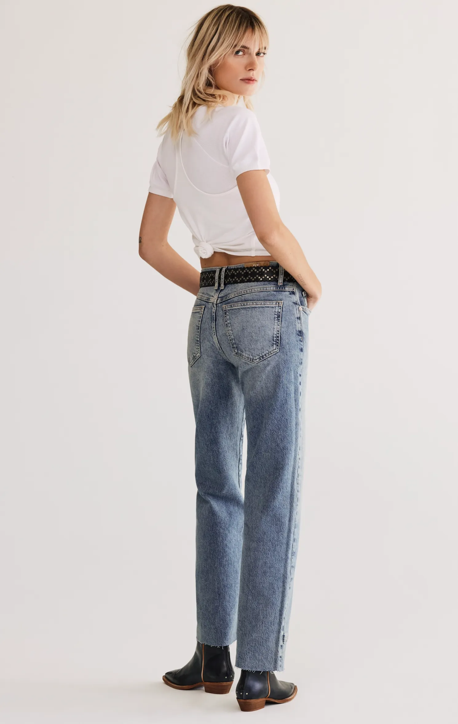 Free People Risk Taker Mid-Rise Straight Jean