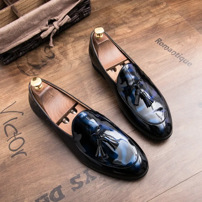 il Lussone - Italian Style Patent Leather tassel Loafers for Men