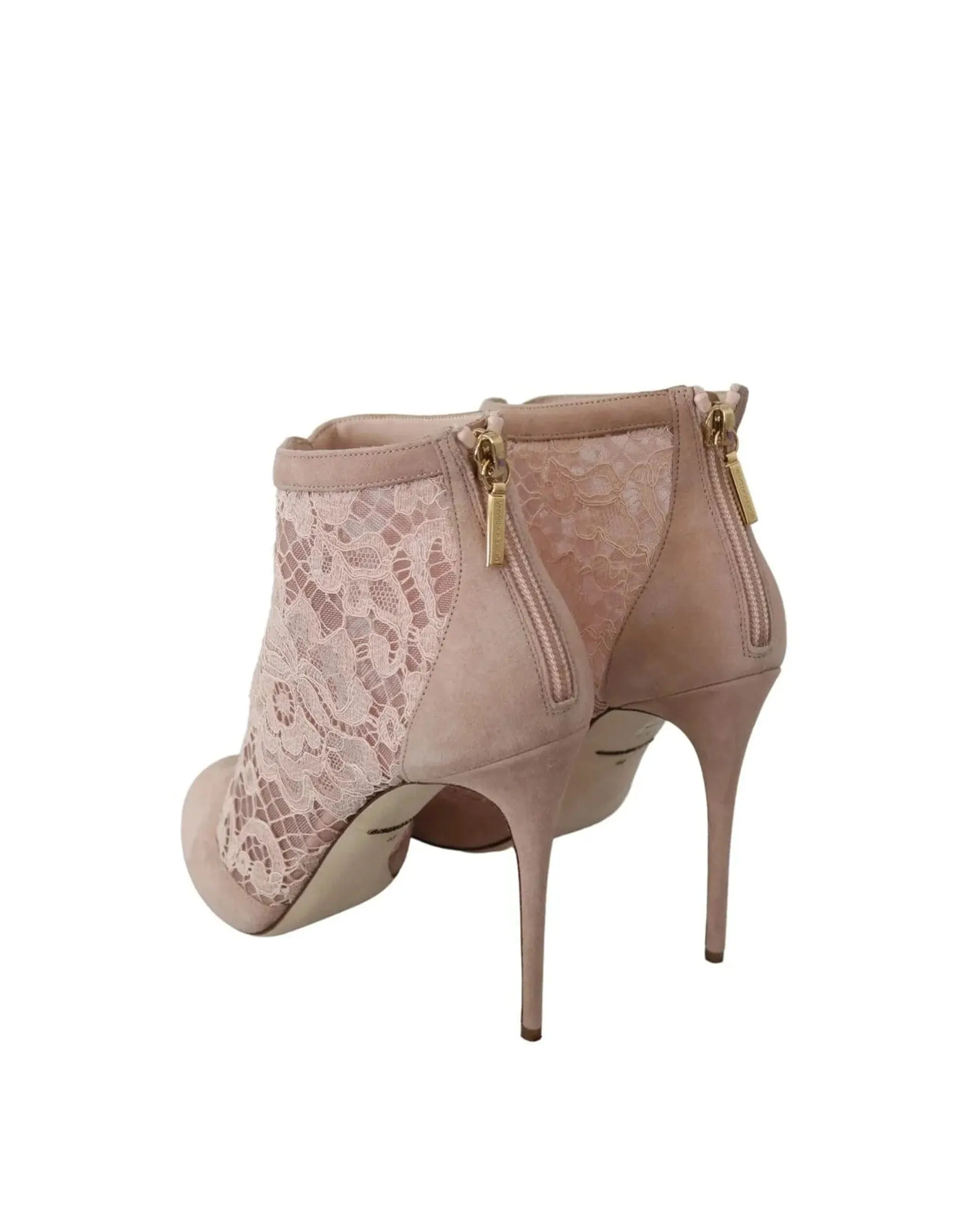 Lace Peep Toe Ankle Boots