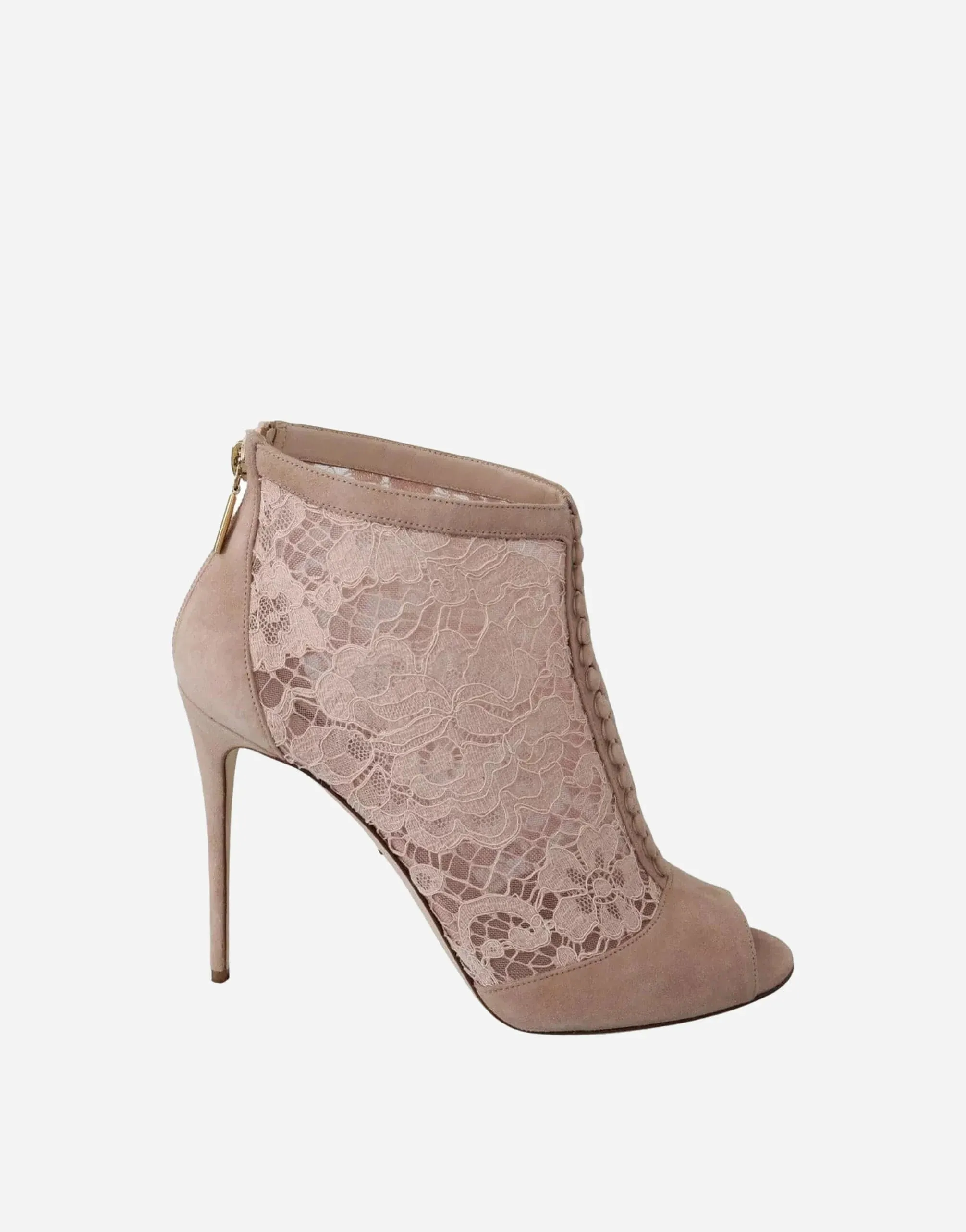 Lace Peep Toe Ankle Boots