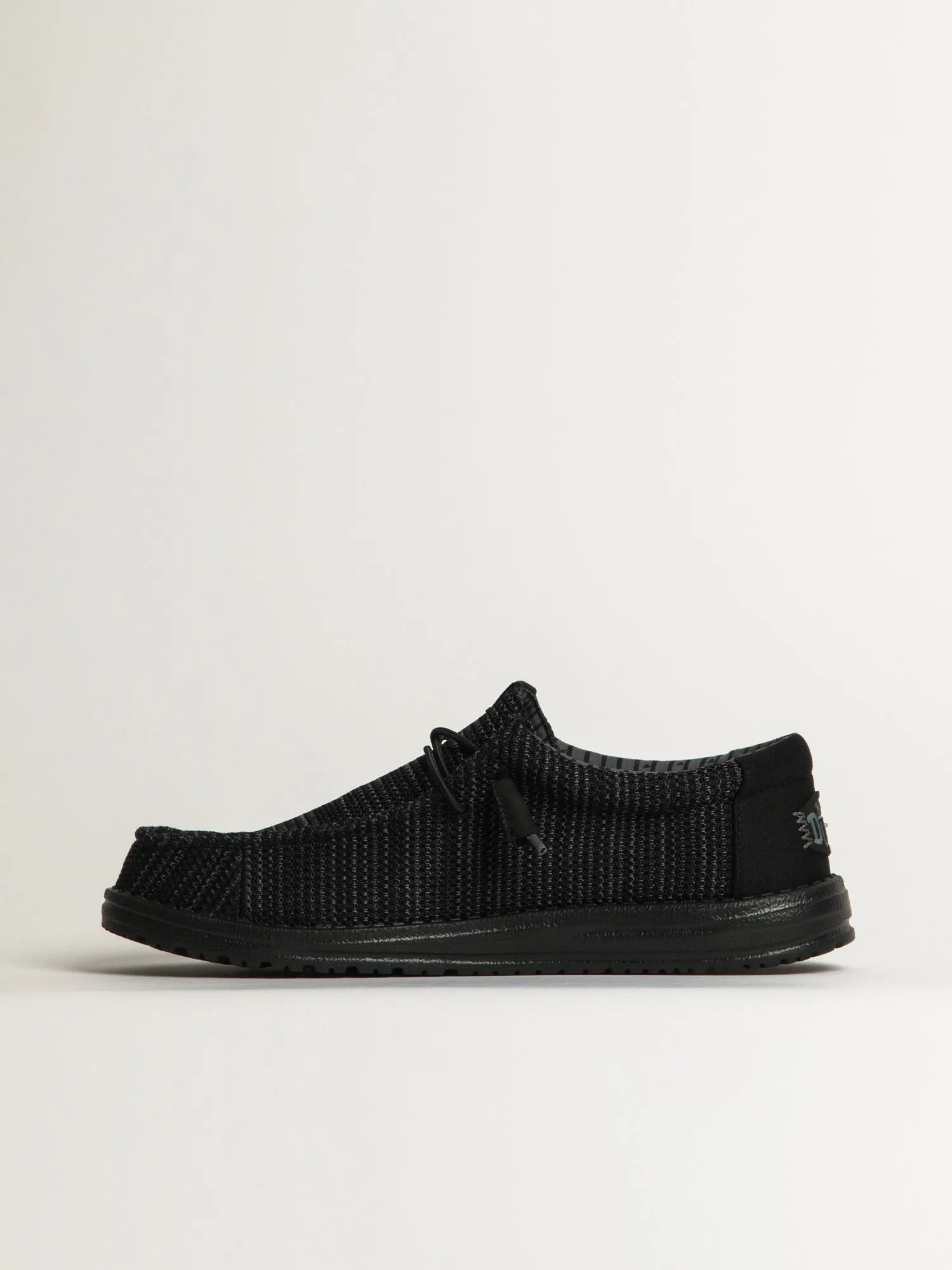 MENS HEY DUDE WALLY STRETCH SOX SLIP-ON - BLACK