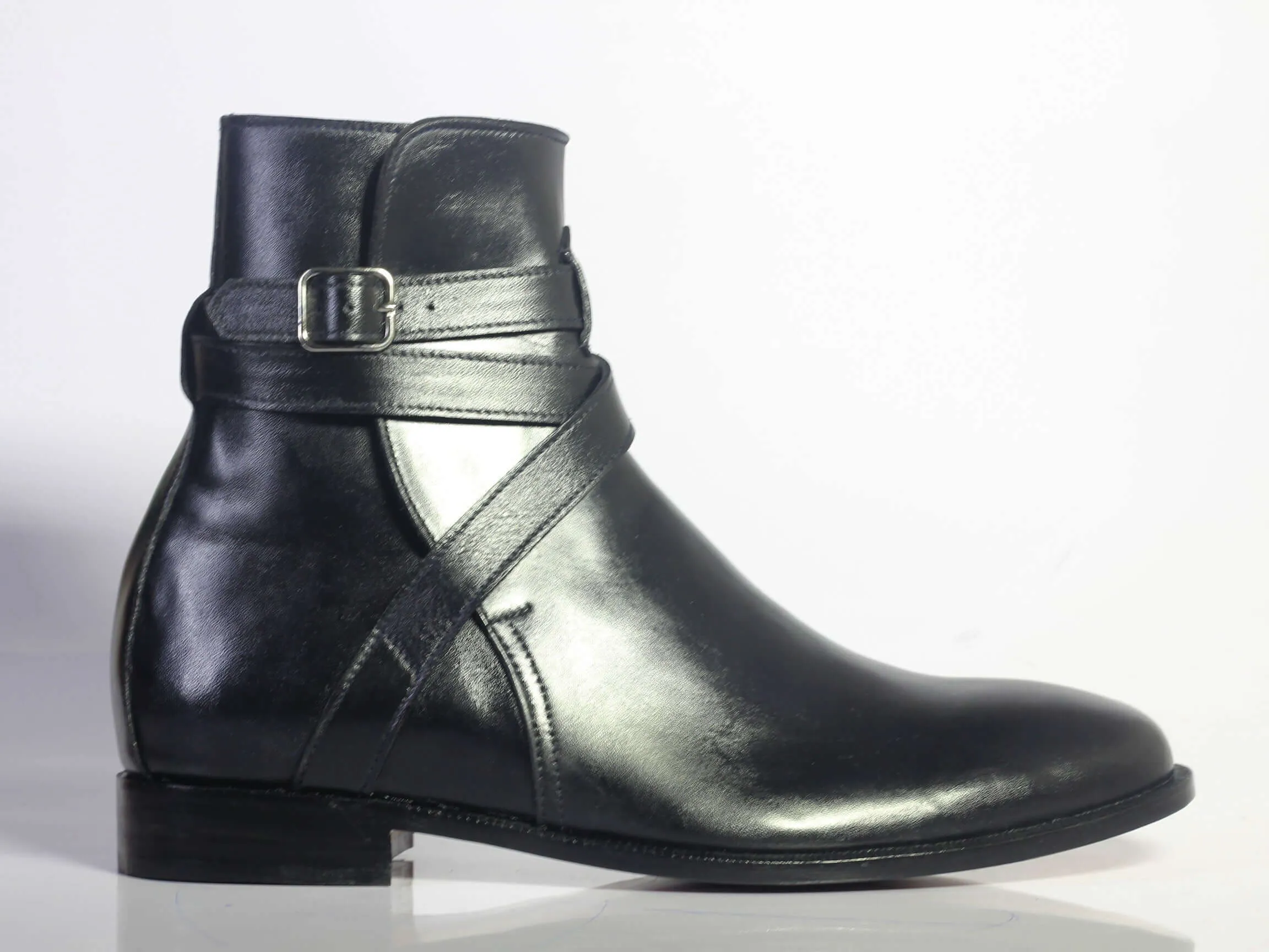 New Handmade Men's Black Leather Jodhpur Boots, Men Ankle Boots, Men Designer Boots