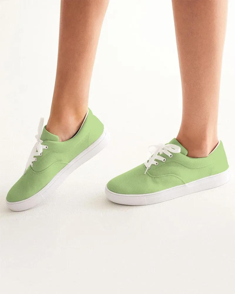 Pastel Warm Green Women's Canvas Sneakers | Women's | Bright Pastel Warm Green | C30M0Y60K0