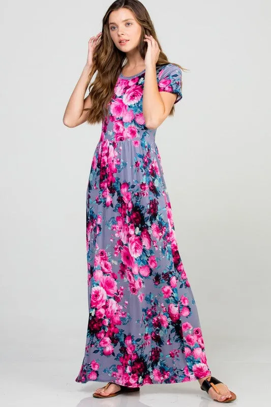 Pretty in Pink Floral Maxi Dress