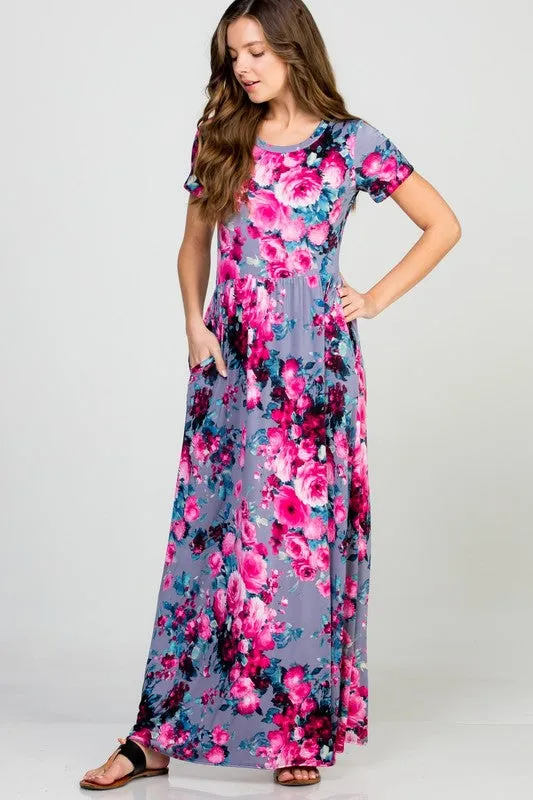 Pretty in Pink Floral Maxi Dress