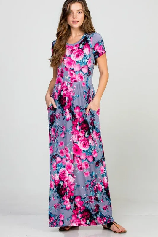 Pretty in Pink Floral Maxi Dress