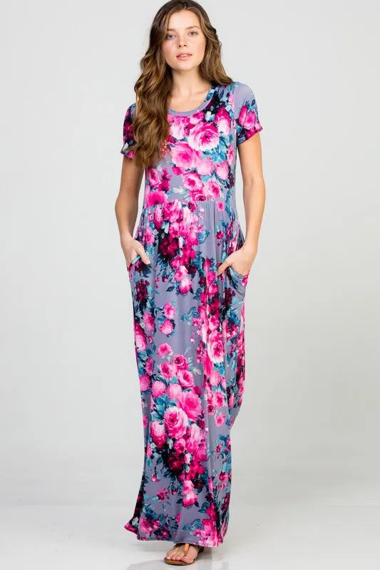 Pretty in Pink Floral Maxi Dress