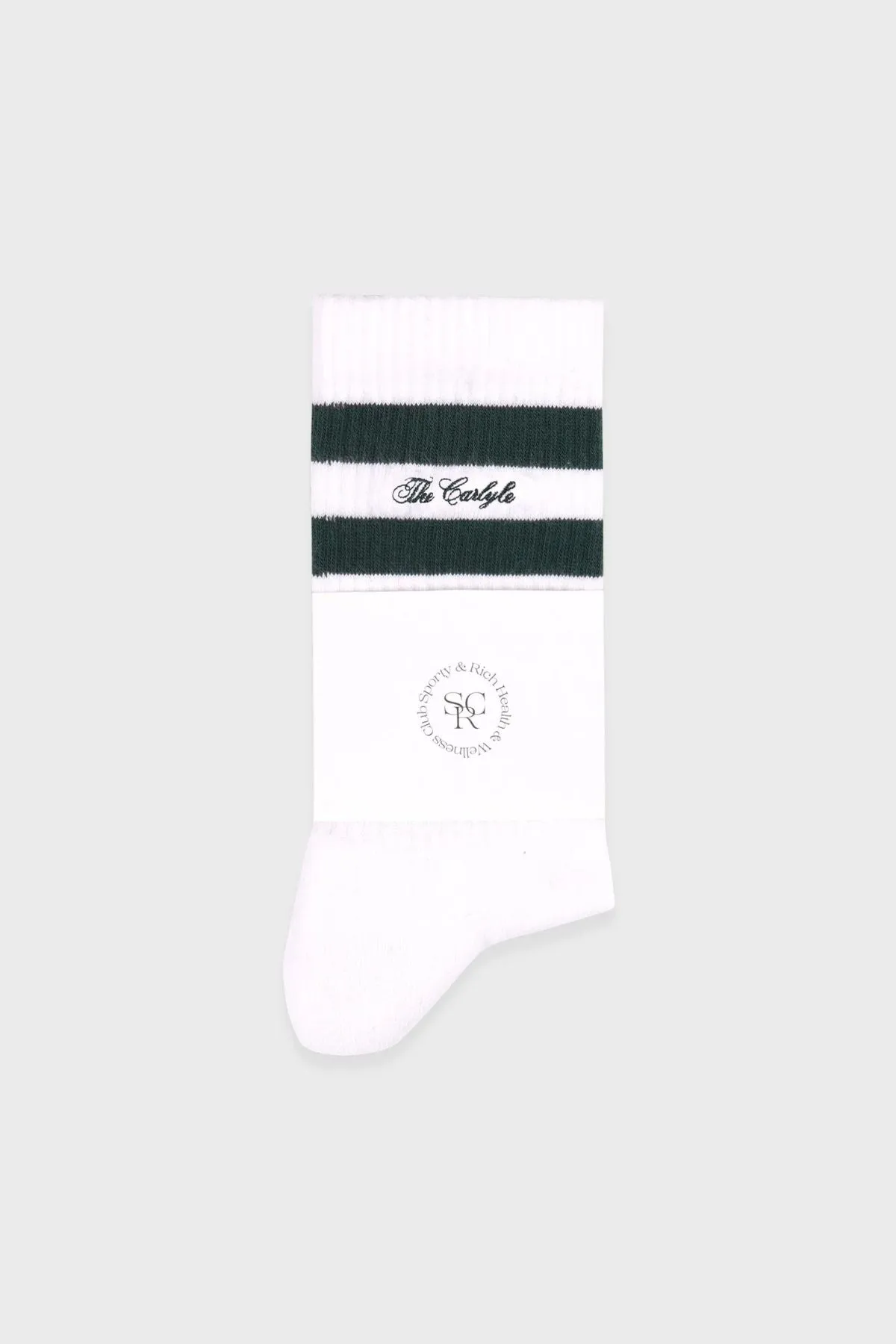 Sporty & Rich The Carlyle Script Socks - Navy/ White