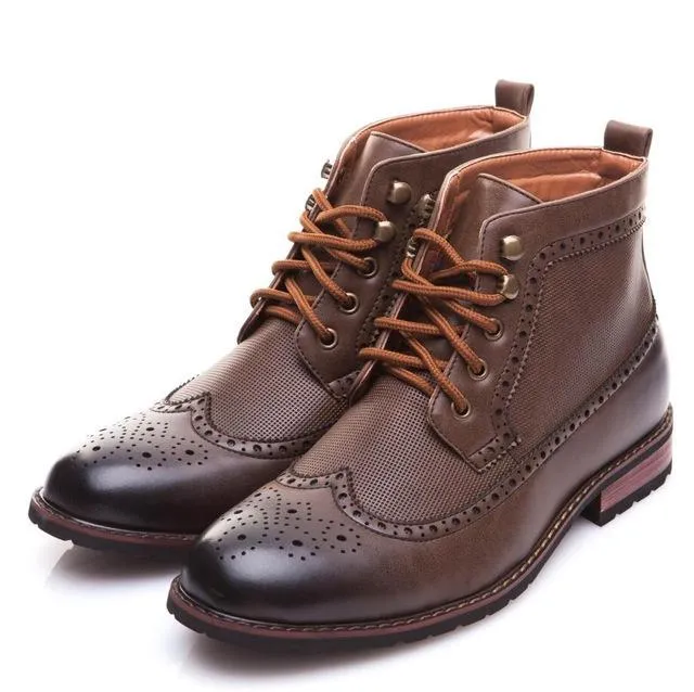 Spring/Winter Men's Fashion Lace-up High-Cut Classic Boots