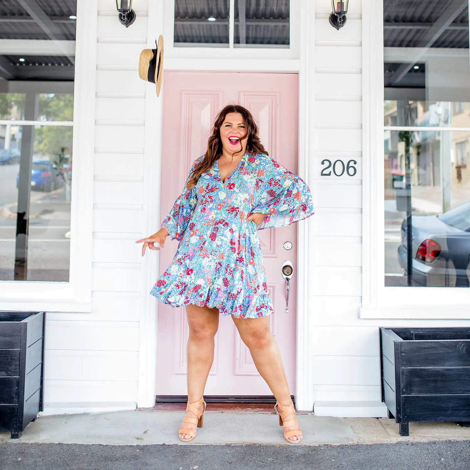 Step Aside Blue Floral Dress