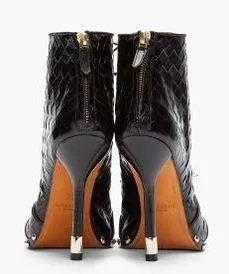 'Zac' Woven Open Toe Bootie