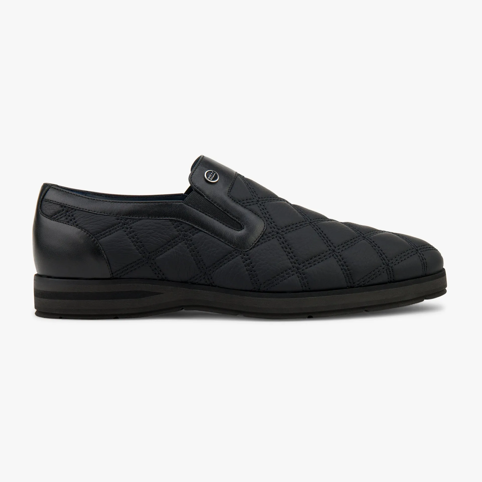 Zilli Pompei Calf Leather Slip-Ons with Boston Quilting